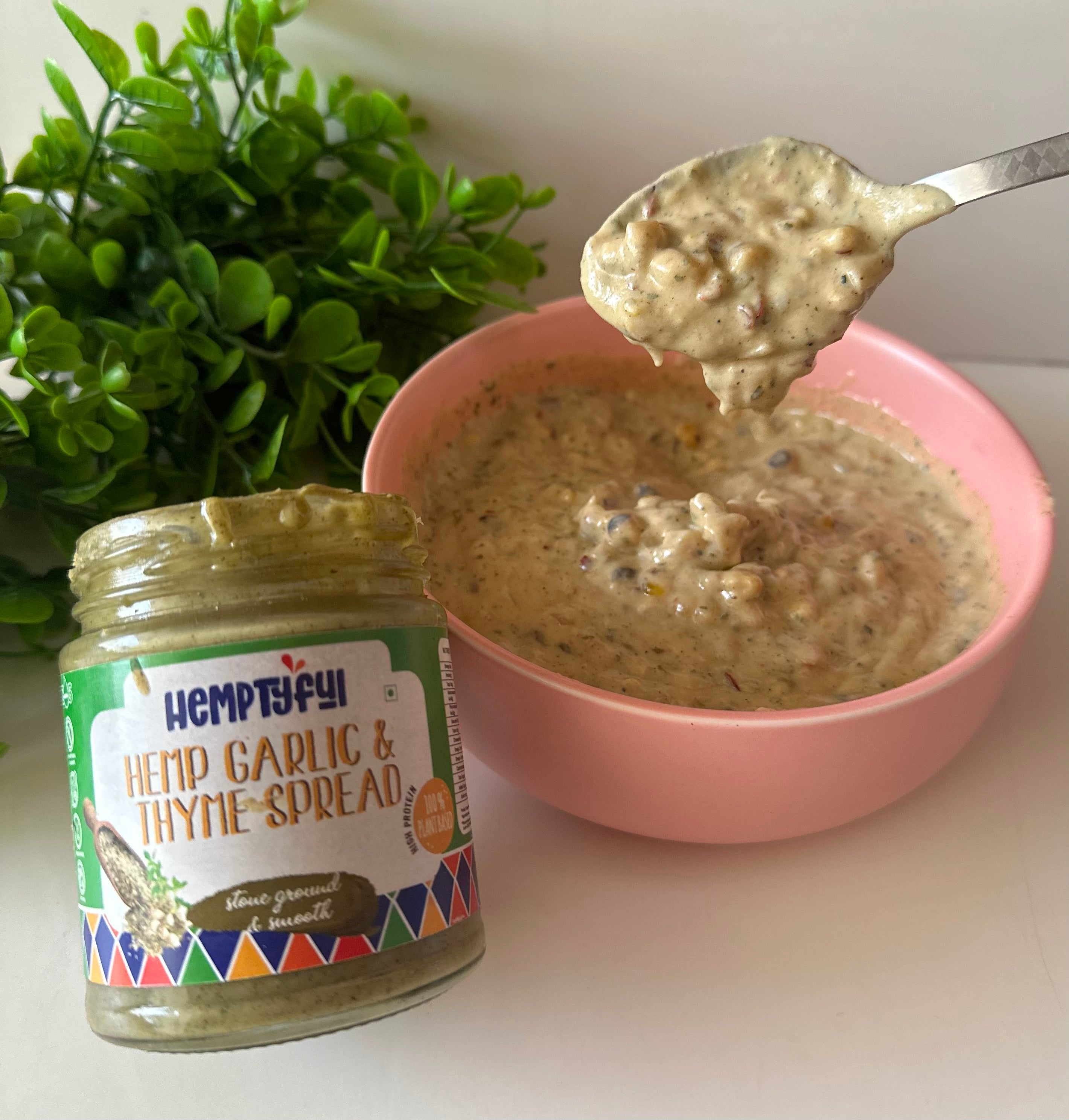 Creamy Corn Dip with our Hemp Garlic & Thyme Spread